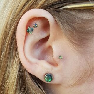 double helix, tragus & lobe