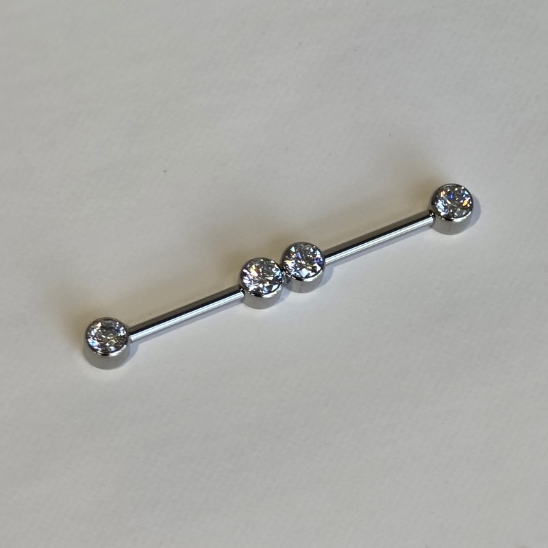 Bezel Industrial Barbell