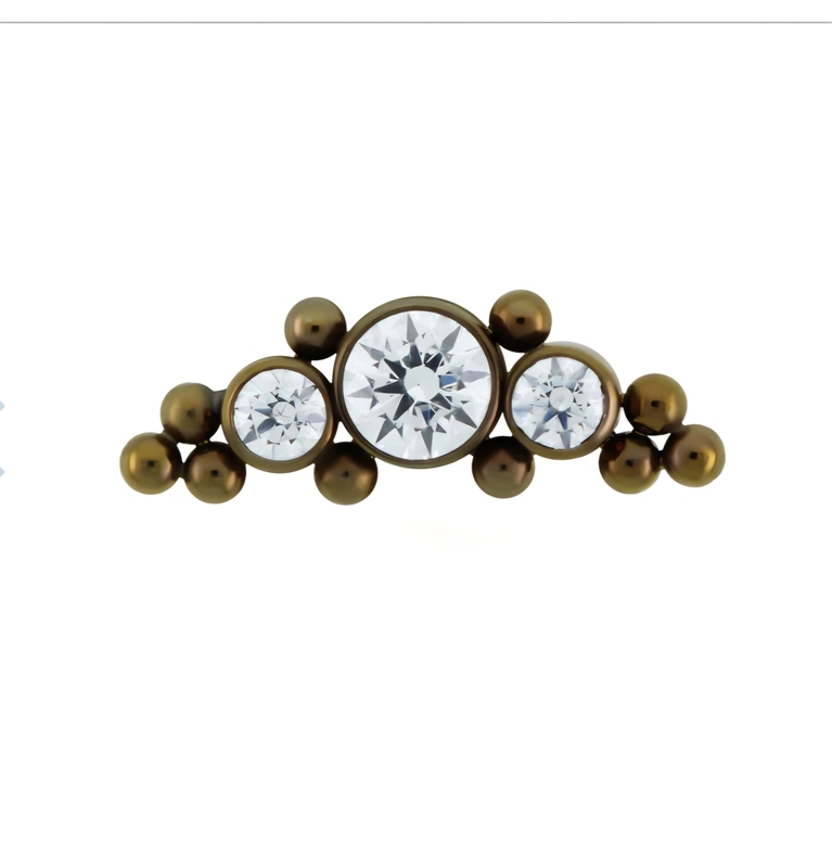 3 bezel beaded Cluster Feature
