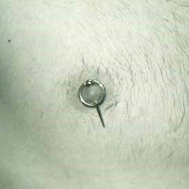 12g (2mm) Vertical Nipple Piercing
