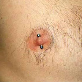 12g (2mm) Vertical Nipple Piercing