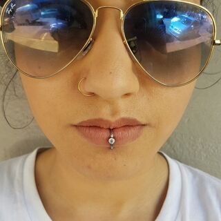 Healed Labret Piercing
