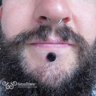 LARGE GAUGE LABRET PIERCING